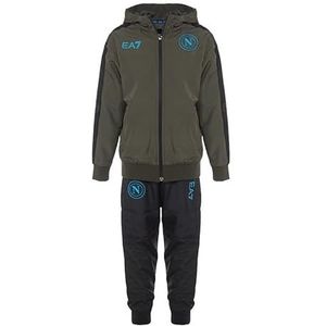 SSC Napoli Olive Night, EA7 zomerpak, nylon, voetbal-capuchonpak 2024/2025, 4 jaar