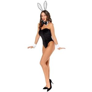 Amscan 9918966 - Tuxedo Bunny Bodysuit voor dames met kraag en hoofdband voor volwassenen, verkleedkostuum maat: 10-12