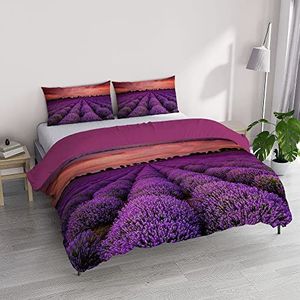 Italian Bed Linen GOODNIGHT Beddengoedset met digitale print, microvezel, lavendel, tweepersoonsbed