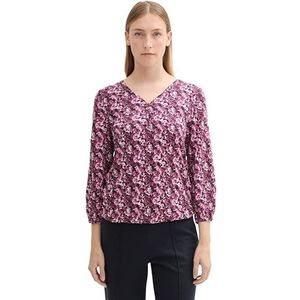 T-shirt - Bloemenprint - Gerimpelde Look - Viscose-Polyester Mix