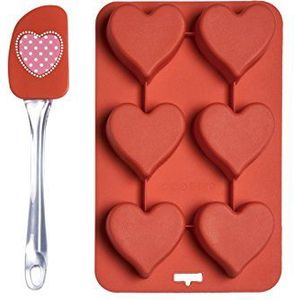 Excelsa Heart Cake bakvorm hart en spatel, siliconen, rood, 26 x 16,5 x 3 cm, 2 stuks