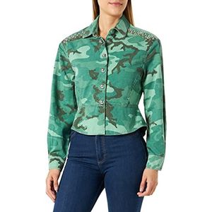 Pinko Sprint Blouse Bull Camu + STR Dames, Sl0_mult.groen/bruin, 32 NL