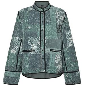 VERO MODA Dames Vmfedora Flora Ls Jacket WVN Ga korte jas, Balsem Groen/Aop: flora, L