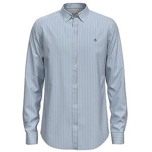 Essential Solid Poplin Shirt, Light Blue Stripe 6879, L