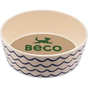Beco Gedrukte Bamboe Hondenvoer & Waterschaal - Ocean Waves - Large