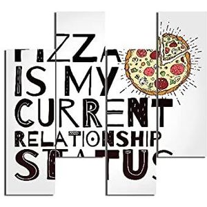 Homemania Pizza-bord, 4 stuks, motief: Living, Room, meerkleurig, van MDF, 76 x 0,3 x 50 cm