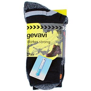 Gevavi Workwear GW8200430 GW82 Strong kousen 2 paar, 43-46, zwart