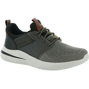 Skechers USA Men's Men's Delson 3.0-Cicada Knitted Bungee Lace Slip On, Gybk, 14 Wide