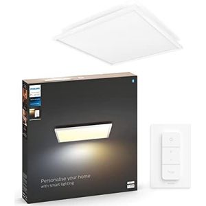 Philips Hue Aurelle Plafondlamp - Duurzame Led Verlichting - Warm Tot Koelwit Licht - Incl. Dimmer Switch - Verbind met Bluetooth of Hue Bridge - Werkt met Alexa en Google Home - Vierkant - Groot