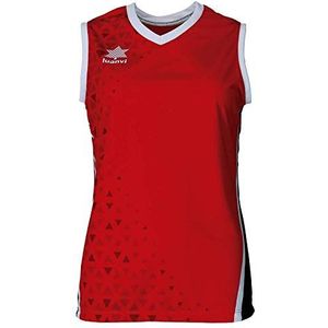 Luanvi Serie Cardiff sportief dames T-shirt in rood en zwart, mouwloos, van katoen, XL