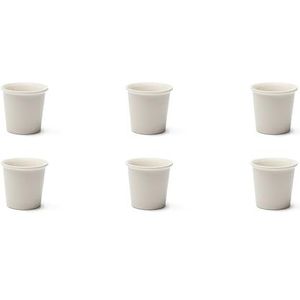Excelsa Fashion White Set van 6 koffiekopjes, porselein, inhoud 90 ml, wit