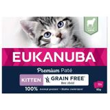 EUKANUBA Graanvrij* premium kattenvoer met lamvleessvlees - natvoer voor opgroeiende kittens van 1-12 maanden, 12 x 85 g