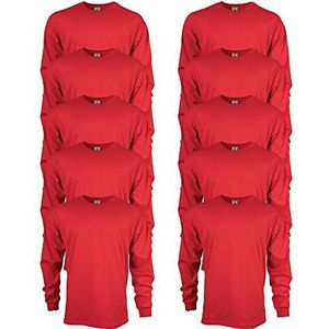 Gildan heren Ultra Katoenen T-shirt met lange mouwen, Stijl G2400, Rood, S
