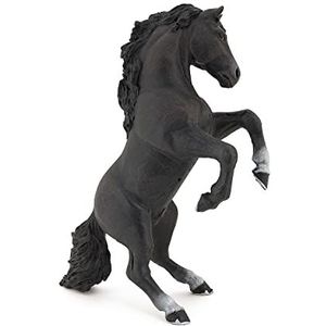 Papo -Handgeschilderde - Figuurtjes -Paarden veulens en pony's -Zwart Steigerend Paard-51522-Verzamelbaar-Voor kinderen - Geschikt voor jongens en meisjes - Vanaf 3 jaar