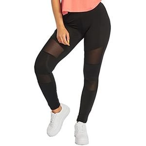 Urban Classics Dames Leggings Tech Mesh Yoga Fitness Broek, lange streetwear- & sportbroek met mesh inzetstukken in vele kleuren, maten XS - 5XL