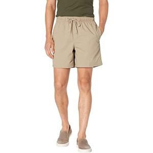 Amazon Essentials Men's Hardloopshort met trekkoord in de zoom en binnenbeenlengte van 15 cm, Kaki-bruin, S