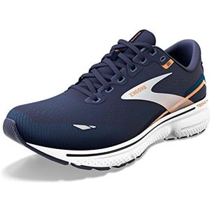 Brooks Ghost 15 Hardloopschoenen heren, Peacoat Blue Orange Pop, 48.5 EU