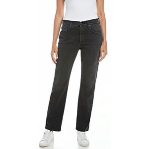 Replay Dames Jeans Maijke Straight-Fit met stretch, 098 Black, 23W x 30L