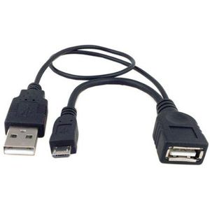 System-S 2 in 1 OTG host-kabel Mirco USB host datakabel 30 cm voor Samsung Galaxy Tab 2, P5110, Ch@t 357 S DUOS Y