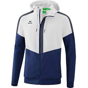 Erima heren Squad tracktop jack met capuchon (1032011), wit/new navy/slate grey, XXL