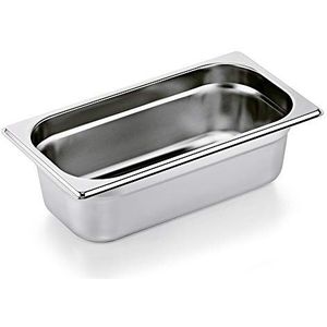 WAS 7513 100 ECO-LINE Serie 75 Chrome Nikkelstaal Gastronorm Container met Stapelrand 1/3 GN, 4L, 325mm x 176mm x 100mm
