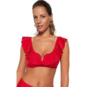 Trendyol Dames Bralette Knit Bikini Top, Rood, 38