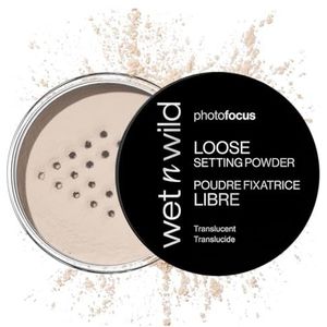 Wet n Wild Photo Focus Losse Fixeerpoeder, Zijdezachte Gewichtloze Fixeerpoeder om te Fixeren, Matteren, Olie Absorberen en Bakken, Zachte-Focus Effect, Translucent, 20g