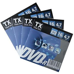 Pack de 125 dvd+r tx think xtra pochette carton bleu