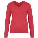 Viril V-hals L/S Knit Top - Noos, hibiscus, S