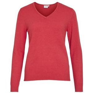 Viril V-hals L/S Knit Top - Noos, hibiscus, S