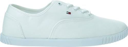 Tommy Hilfiger - Canvas Lace Up Sneakers - Wit - Gerecycled Katoen