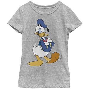 Disney Characters Traditional Donald Girl's Crew Tee, Athletic Heather, X-Small, Athletic Heather, XS