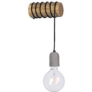 Homemania HOMBR_0296 wandlamp Foster, hout, zwart/grijs, hout, cement 20 x 8-12 x 8-12 x 8-12 cm