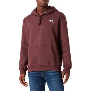 Alpha Industries Basic Hoody met klein logo voor heren Deep Maroon