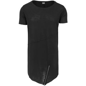 Urban Classics Men's TB1226-Long Open Edge Front Zip Tee T-shirt, Zwart, XS, zwart, XS