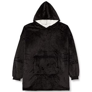 ISO TRADE Oversize Warm sweatshirt XXL 2-in-1 Blanket Faux Fur Coat Black 9388 sweatshirt voor volwassenen uniseks, meerkleurig (meerkleurig), eenheidsmaat