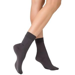 KUNERT Sensual Cotton Extra fijn gebreide sokken voor dames, antraciet, 39-42 EU