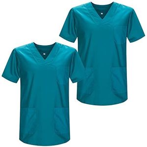MISEMIYA - Verpakking van 2 stuks, uniseks, gezondheiduniform, medisch uniform, ref. 817 x 2, groen 3b 21, XL
