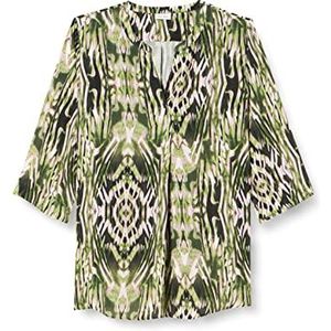 Gerry Weber Dames 160034-31512 blouse, ecru/wit/groen druk, 44, Ecru/wit/groen opdruk, 44