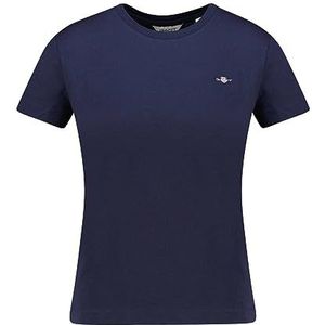 GANT Reg Shield Ss T-shirt voor dames, Avond Blauw, 5XL