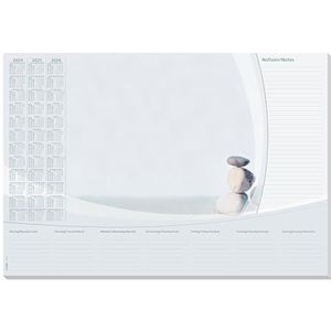 SIGEL HO370 Papieren bureauonderlegger, met 3-jarige kalender (2024/25/26), A2 (59,5 x 41 cm) design harmonie, 80 g/m², 30 vellen