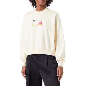 Calvin Klein Jeans Dames verlichte doos logo ronde hals sweatshirts, Vanille, XXL grote maten