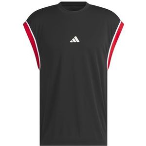 adidas Hombre ADIDAS BASKETBALL ALL WORLD SLEEVELESS TANK, black/red, XXL
