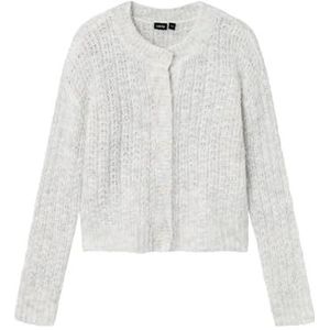 NAME IT Nlfnelike Ls Short Knit Vest Vest Vest voor meisjes, lichtgrijs gem., 170-176