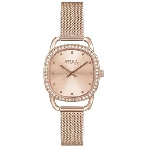 BREIL Horloge Penelope-collectie kwartsuurwerk slechts tijd - 2 uur en gekleurde stalen armband voor vrouwen, roségoud, Een Maat, Armband