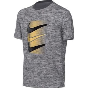Nike Unisex Kids T-shirt met korte mouwen U Nsw Tee Core Brandmark 4, Dk Grey Heather, DX9525-063, S