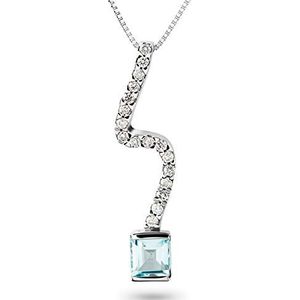 Orphelia dameshanger ketting 750 witgoud gerhodineerd diamant (0,25 ct) wit rond geslepen - KD-2026