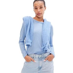 GAP Vrouwen Foreversoft T-shirt met lange mouwen en ronde hals, Wind Blauw, XXL
