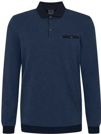 Bugatti Herren Poloshirt met lange mouwen en gestructureerde kraag