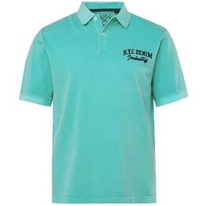 JP 1880, Heren grote maten, poloshirt ½ GMD borduurwerk, turquoise, 5XL